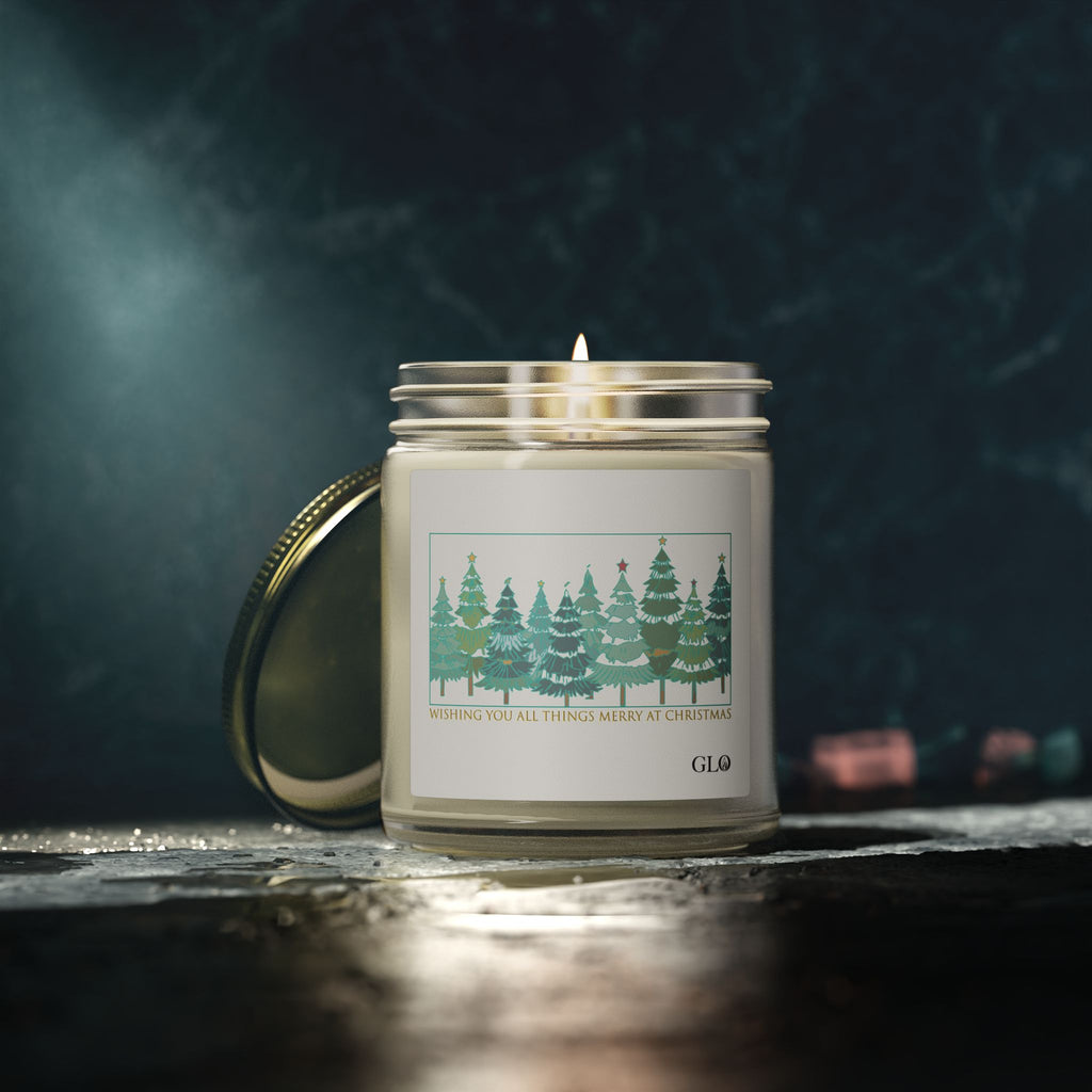 Glass Jar Candle | "Wishing you all things merry at Christmas" | 4oz & 9oz