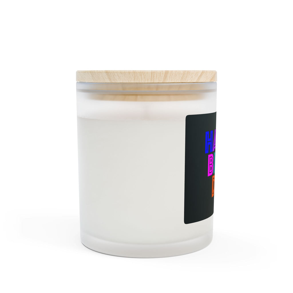 Frosted Glass Candle | "Happy Birthday" on black | 11oz