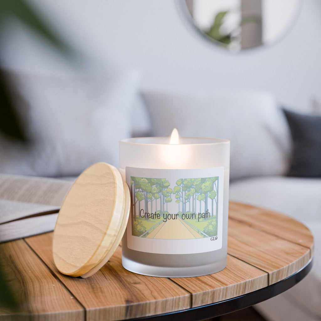 Frosted Glass Candle | "Create your own path" | 11oz