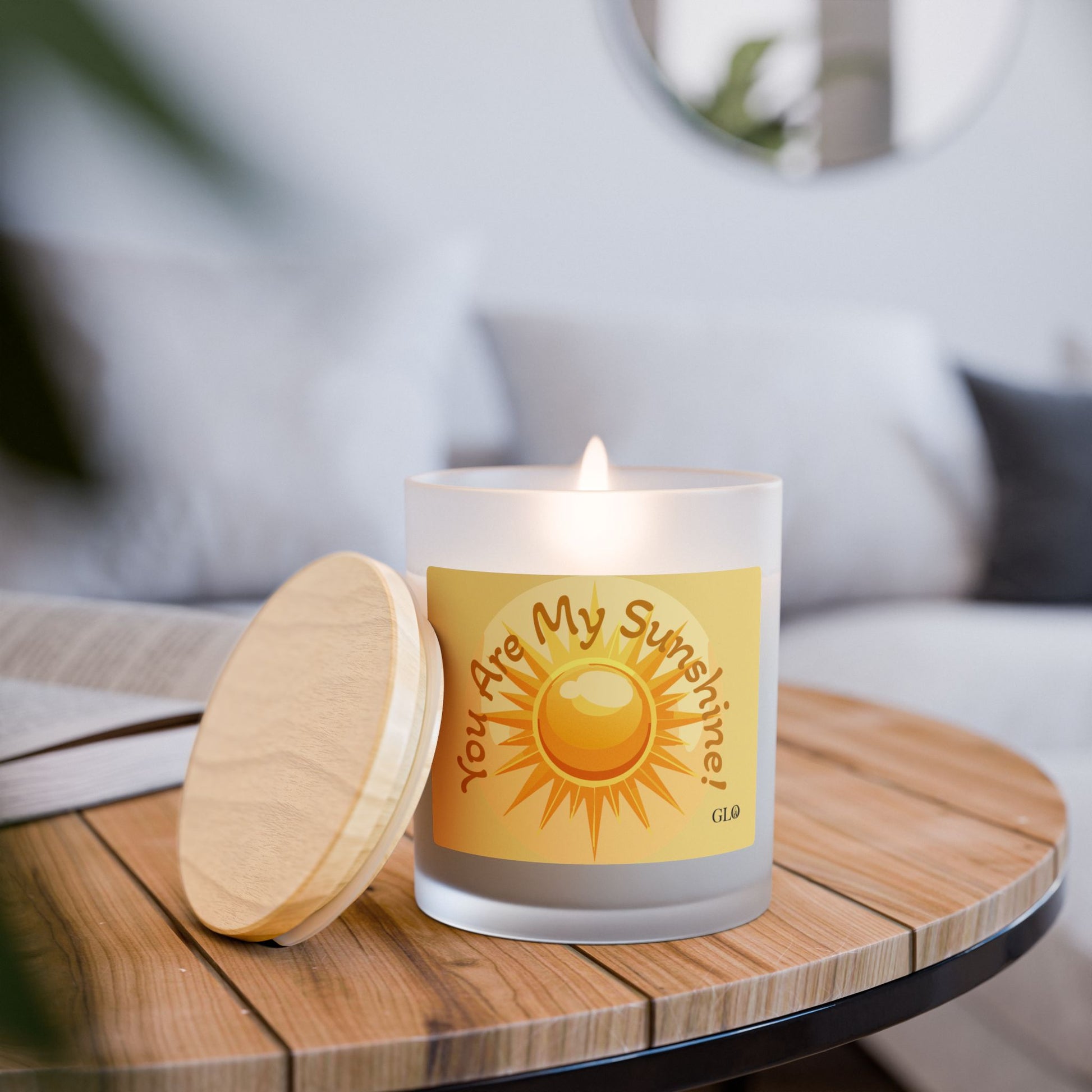 Frosted Glass Candle | "You Are My Sunshine" | 11oz