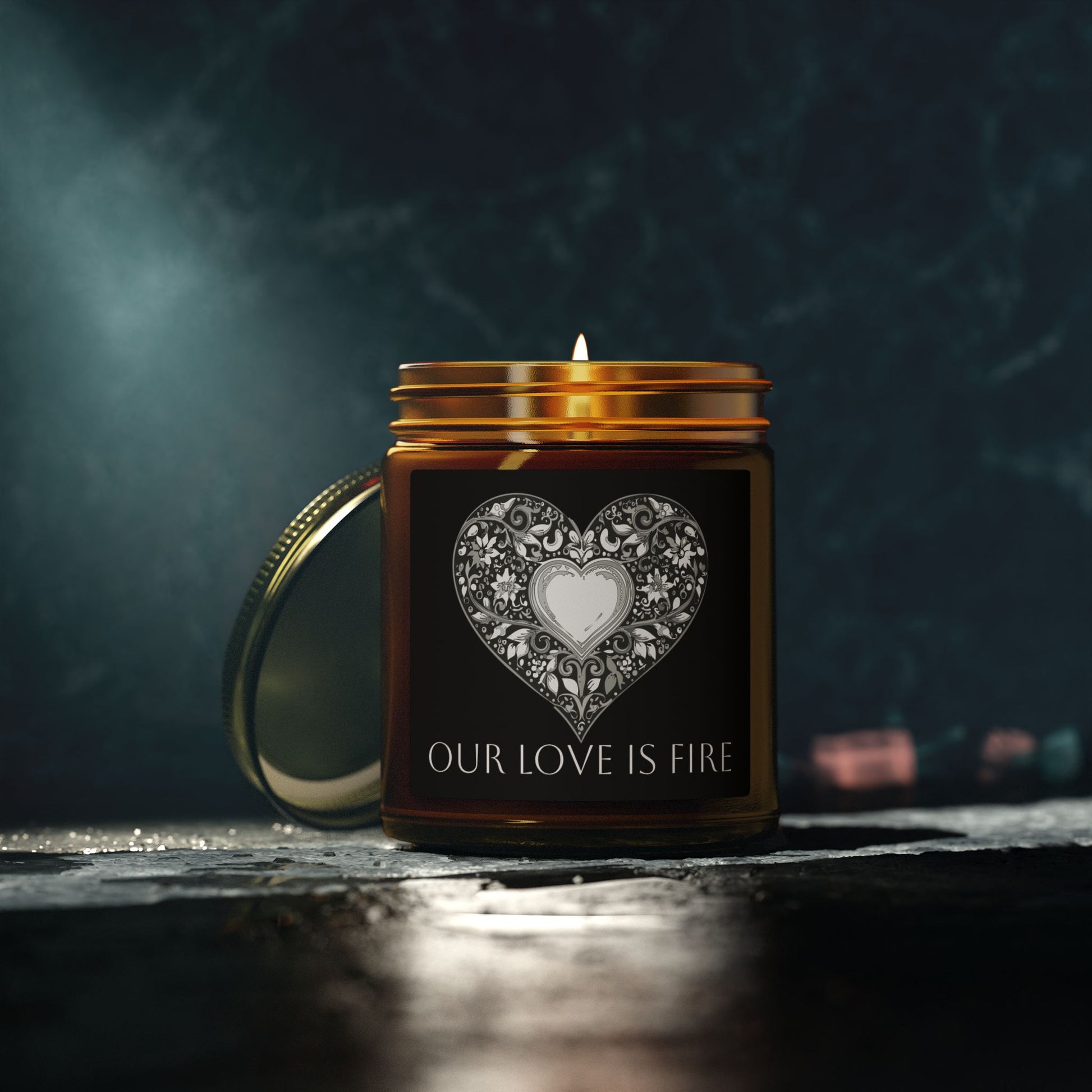 Glass Jar Candle | "Our Love Is Fire" | 4oz & 9oz