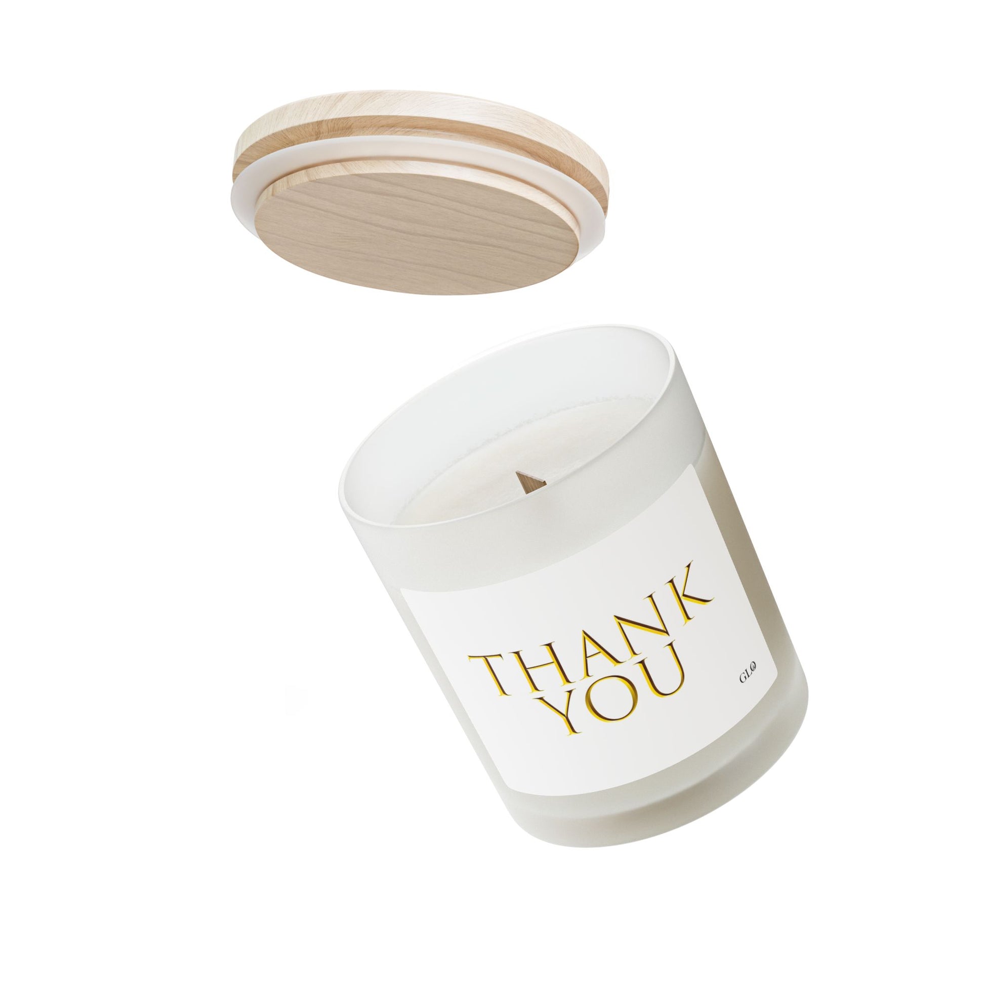 Frosted Glass Candle | "Thank You' on white | 11oz