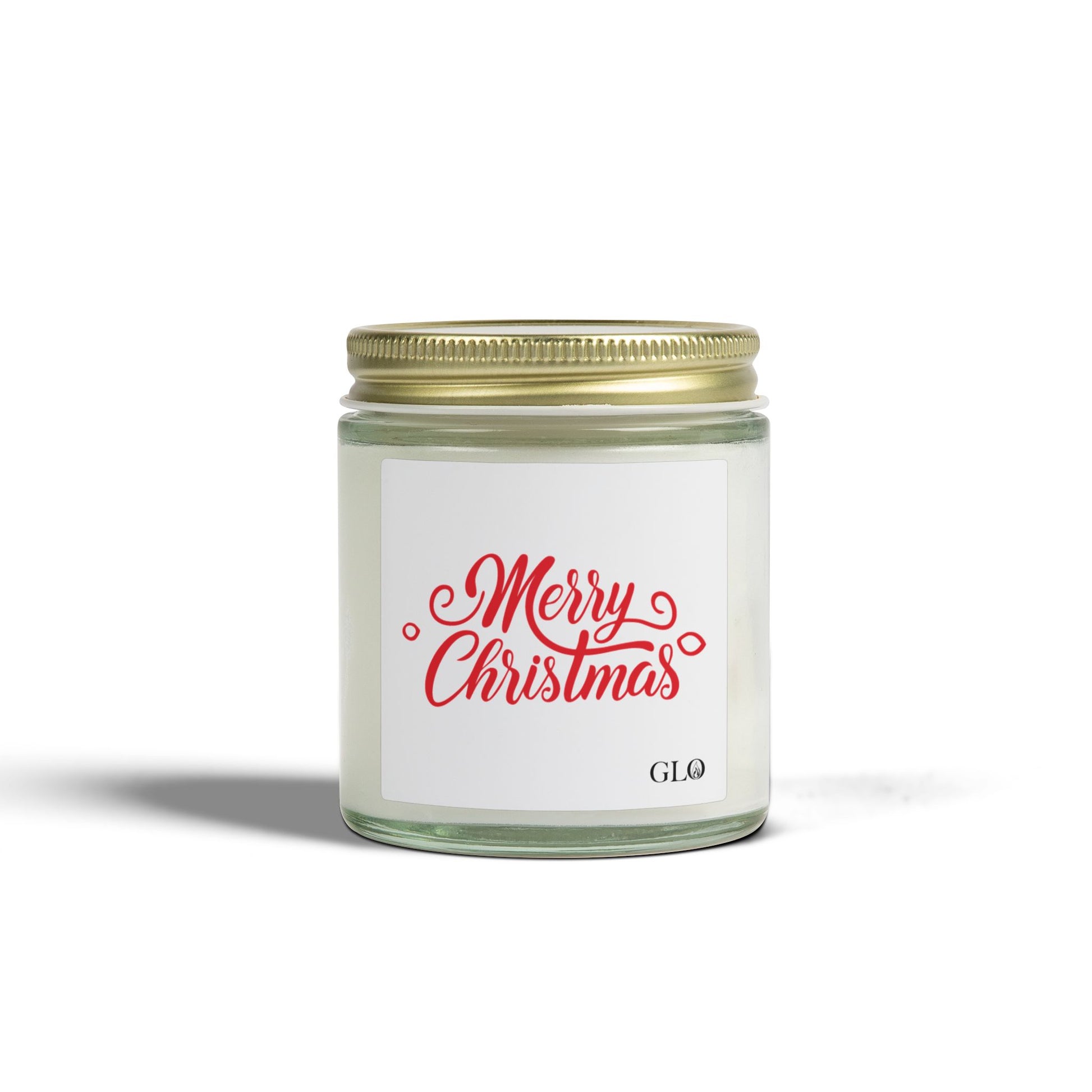 Glass Jar Candle | "Merry Christmas" in red | 4oz & 9oz