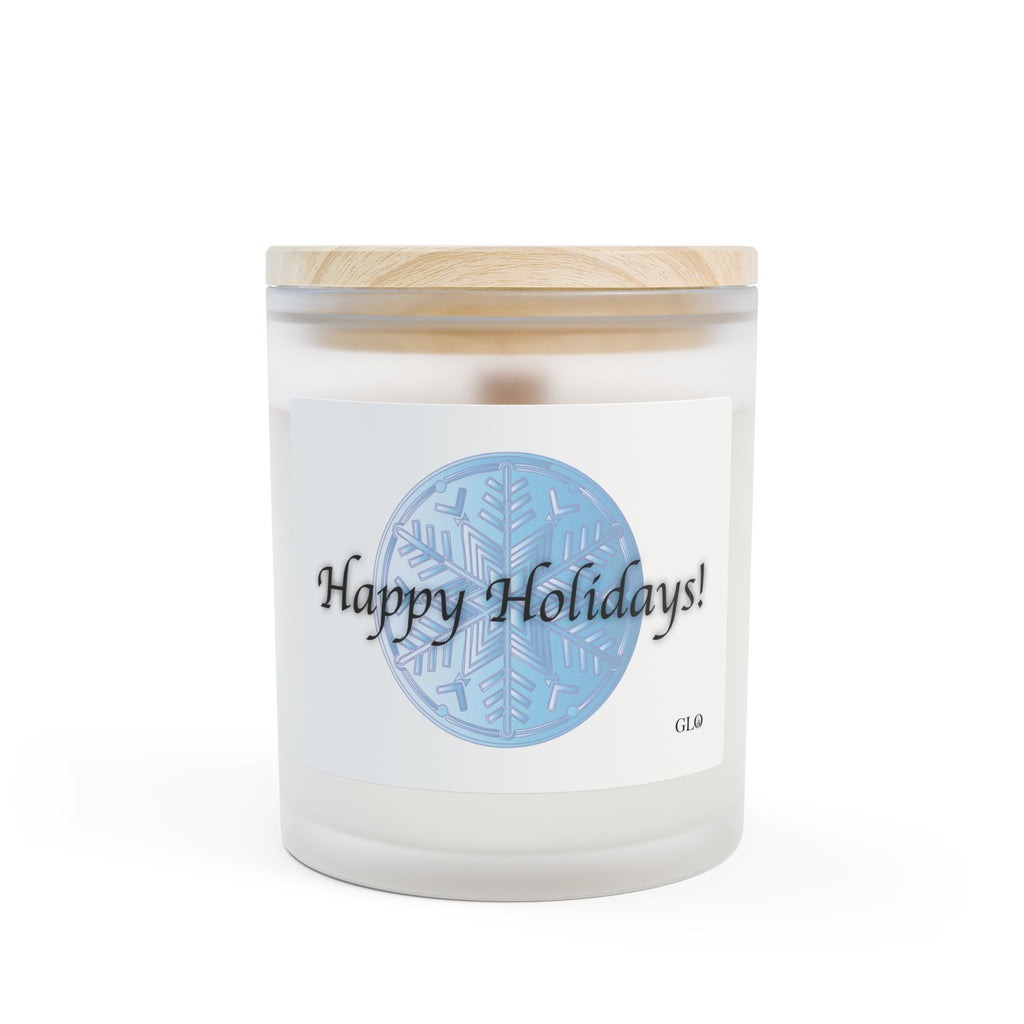 Frosted Glass Candle | "Happy Holidays!" | 11 oz