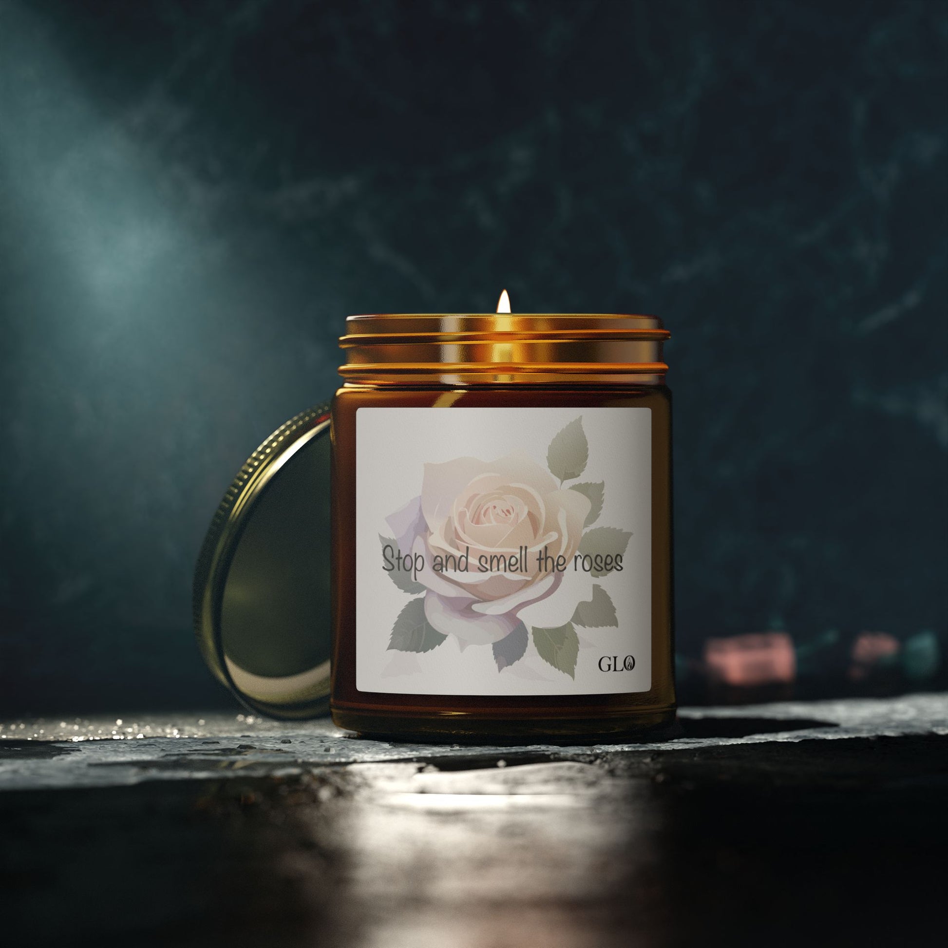 Glass Jar Candle | "Stop and Smell the Roses" | 4oz & 9oz