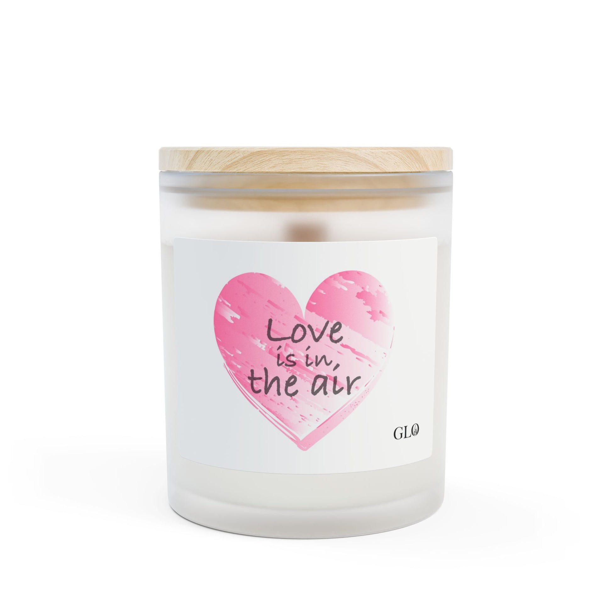Frosted Glass Candle | "Love is in the air" | 11oz