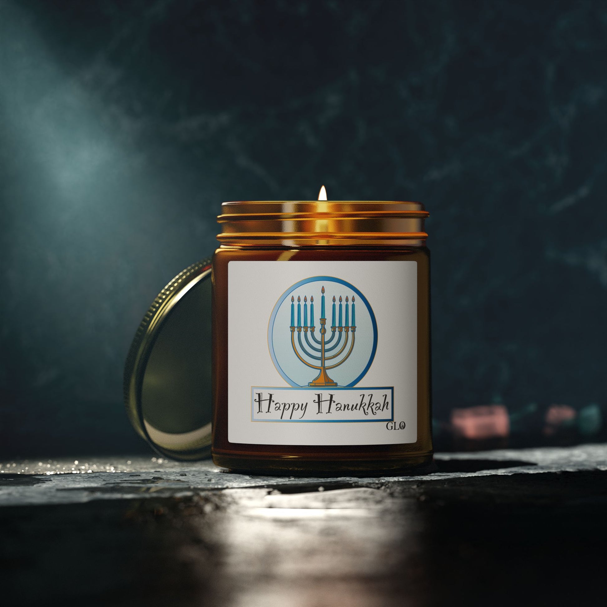 Glass Jar Candle | "Happy Hanukkah" | 4oz & 9oz