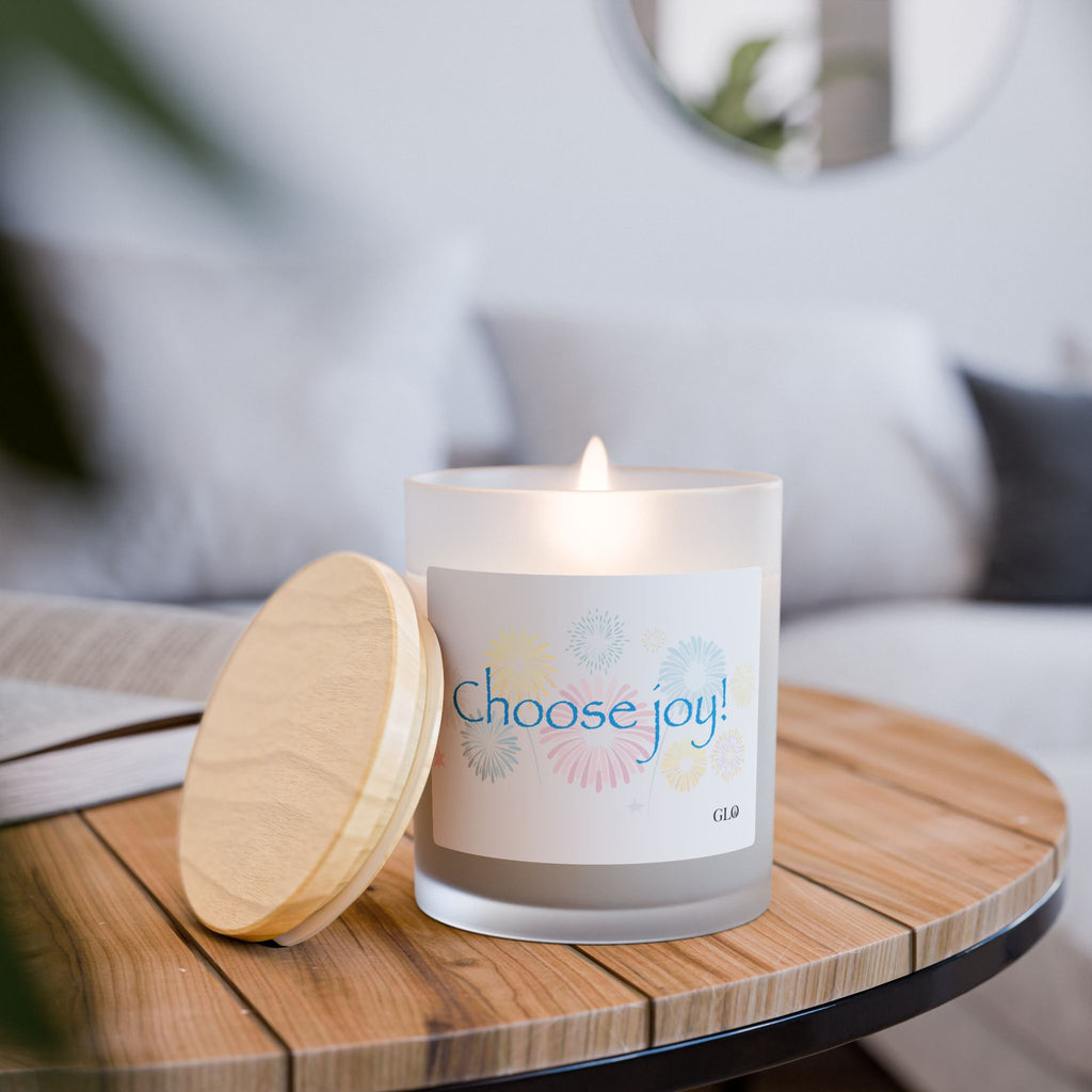 Frosted Glass Candle | "Choose joy!" | 11oz